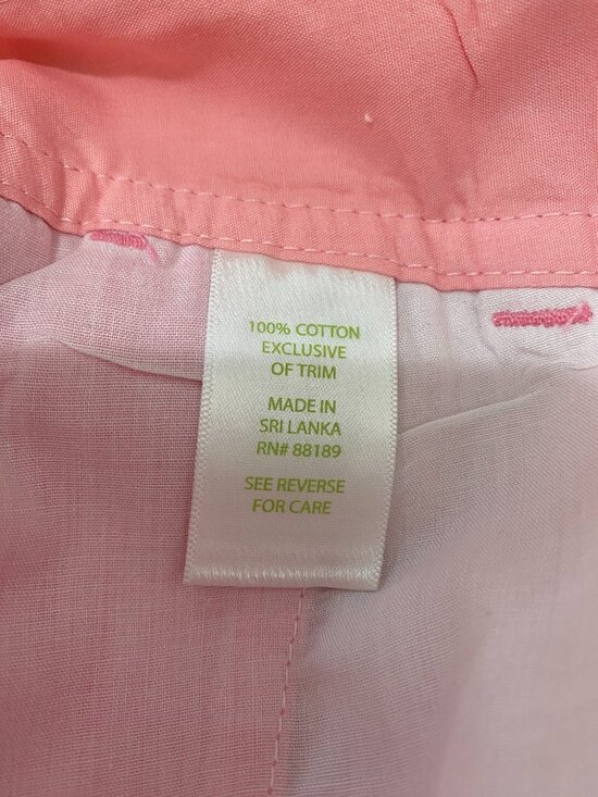 Lilly Pulitzer Pink Cotton Shorts Size 4 Aqua Lined Preppy Summer Classic - Picture 6 of 7
